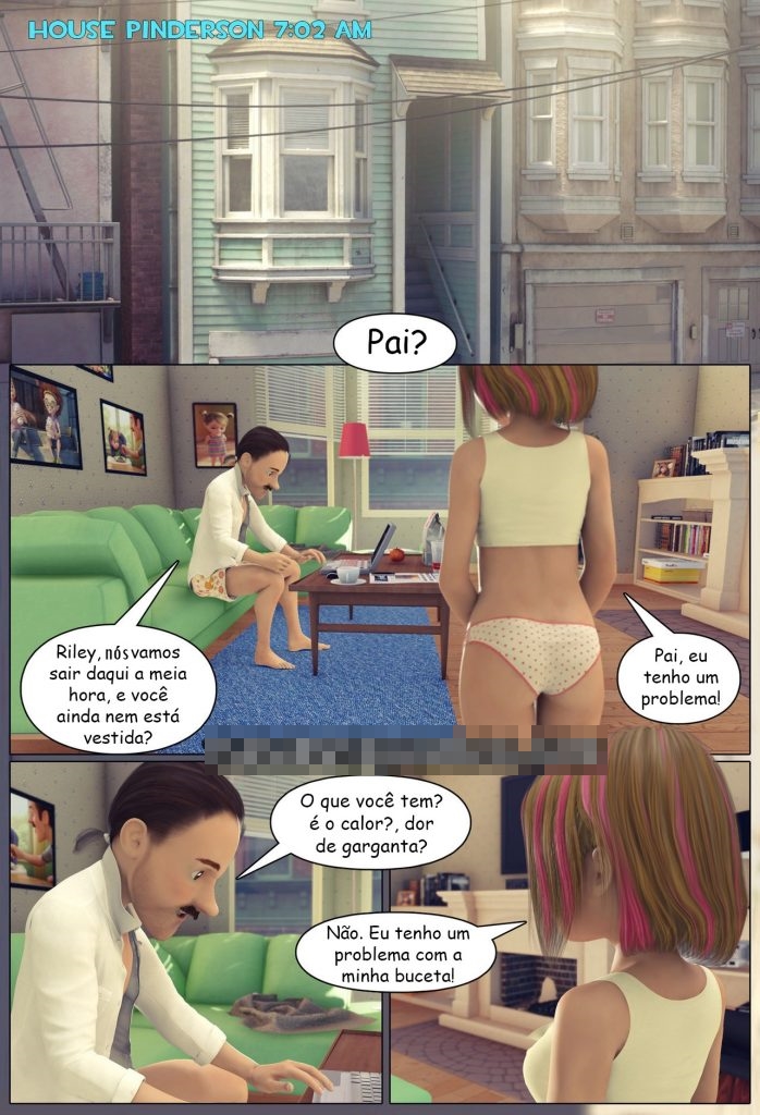 Riley inside quadrinhos de sexo em seu volume 01 com pai tirando a virginda...